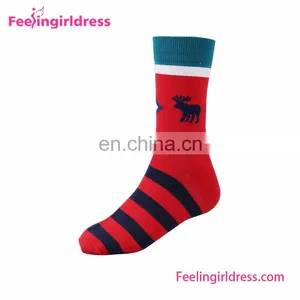 China Factory Custom Winter Christmas Deer Stripe Men Socks Cotton thumbnail-5