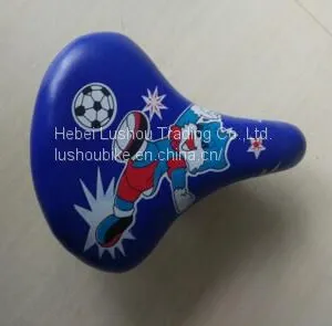 Popular Fashion Popular Children's Bicycle Saddle White and Red Printed Leather Bicycle Seat thumbnail-2