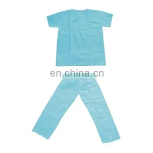 Medical Disposable SMS Scrub Coat Suits a Kit Includes Coat and Pants thumbnail-1