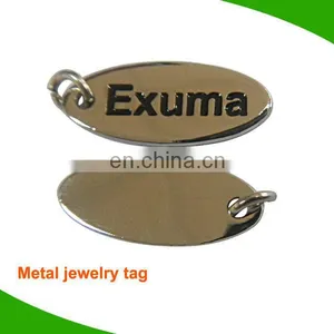 Oval Metal Tag With Custom Logo Stamped Charm Pendant thumbnail-1