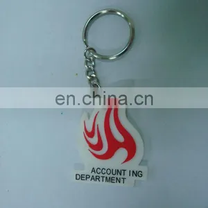 High Quality Advertising Custom Customized Promotional Cheap Led 2D Soft Rubber PVC Keychain thumbnail-1