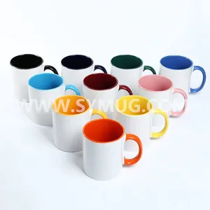 11 oz Color Inside and Handle Sublimation Ceramic Mug Wholesale thumbnail-2