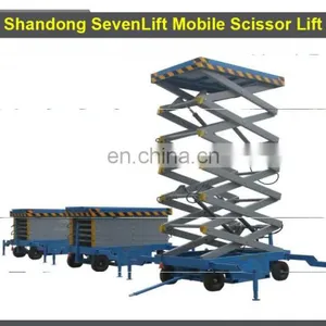 7LSJY Shandong SevenLift 2017 Handrail Lifting Height 10m Small Aerial Mobile One Man Adjustable Jlg Scissor Lift Table thumbnail-1