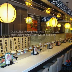 Champagne Gold / Bright White Sushi Conveyor Belt System With LED Lights thumbnail-5