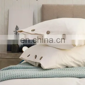 Hot Sale Durable Cream 100% Washed Cotton Bedding Duvet Cover Set For Hotel Travel thumbnail-5
