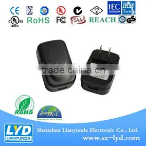 US Plug CE FCC BS SAA RoHS 5V2A Micro USB Wall Mounted Power Adapter thumbnail-1