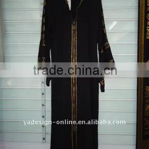 C323 Gorgeous Crystal Beaded Islamic Clothing thumbnail-1