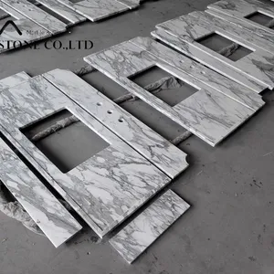 China Manufacturer Italy Calacatta White Marble Vanity Top Bathroom thumbnail-5