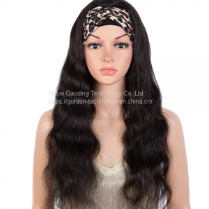 Natrual Color Long Loose Wave Headband Human Hair Wig thumbnail-1