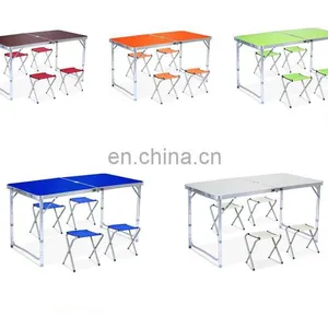 Household Plastic Adjustable Height Folding Table Legs Super Light Folding Camping Table Bbq Table and Chair Set thumbnail-3