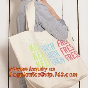 Custom Logo Printed Long Handle Eco Calico Cotton Tote Bag,Totebag Cheap Custom Large Handle Market Shopping Cotton Bags thumbnail-5