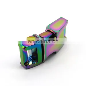 Custom Logo Metal Dog Collar Buckle Rainbow Color 3/4inch Curved Metal Quick Release Buckle thumbnail-2