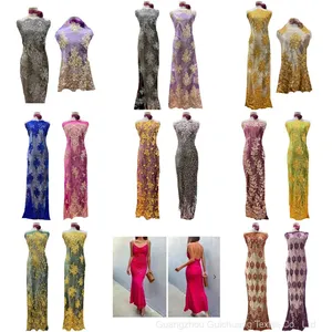 Factory Custom Fashion Wedding Dress Lace Fabric Lots of Flower Patterns thumbnail-5
