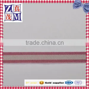 Fashion Pink Color Women Apparel Inelastic Striped Ribbon thumbnail-3