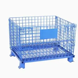Pallet Cage Wire Mesh Storage Container / Steel Pallet thumbnail-2