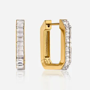 26 Small Bubble Initial Letter Stud Earrings Gold Plated Stainless Steel thumbnail-1