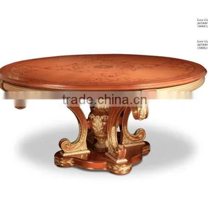 European Classic Style Solid Wood Dining Table Round Table For 8 People thumbnail-1