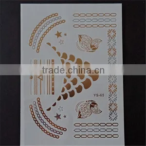 Jewelry Tattoo Flash Tattoos Newest Temporary Gold Silver Tattoos 15*20CM thumbnail-1