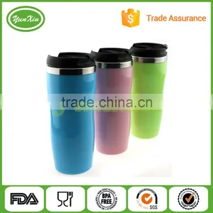2016 Eco-Friendly Promotional Double Wall Travel Mug With Leakproof Design Lid thumbnail-1