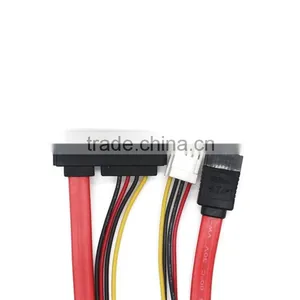 Manufacture 90 Degree 7 15 Pin SATA Cable to 7 Pin Mobil HDD & 4 Pin Power Cable thumbnail-2