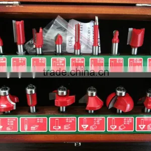 TC-015C 8mm Shank 15PCS Router Bit Set For Hand Router Machine In Wooden Display Box thumbnail-3