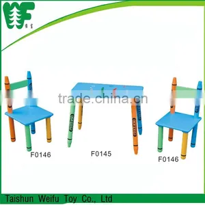 Crayon Cheap Wood Reading Kids Table and Chairs thumbnail-1