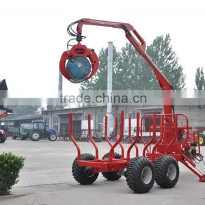 5ton 8ton Log Trailer With Crane for Forestry Working thumbnail-2