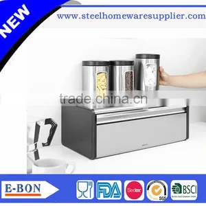 High Quality Square Shape White Powder Coating Metal Bread Bin Breadbox thumbnail-6