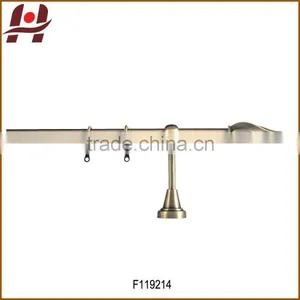 F119214-metal Iron Aluminium Stainless Steel Brass Plated Plain Twisted Extensible Telescopic Window Curtain Poles Rods Pipes thumbnail-1