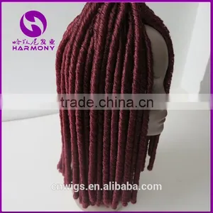 ( Burgundy Color ) HARMONY 18inch 110grams Synthetic Dread Locks Twist Hair Extensions Dreadlocks Braiding Hair thumbnail-2