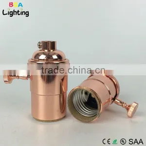 E27 E26 Vintage Brass Pendant Lighting Socket With Switch thumbnail-4