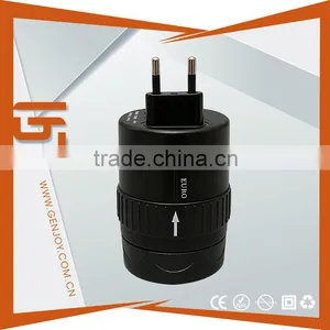 ALL IN ONE ROTATABLE International 5v 12v Usb Travel Adaptor With 2 Usb Port thumbnail-1