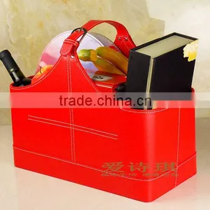 Upscale Storage Basket Hotel Gift Basket Wholesale Shopping Mid Autumn Festival Gift Basket Gift Packaging Leather Creative thumbnail-5