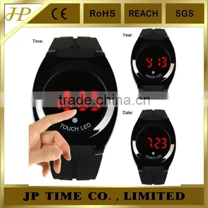 All Black Handsome Smart High Quality Touch Screen Hand Watch LED Digital Date Rubber Strap thumbnail-1