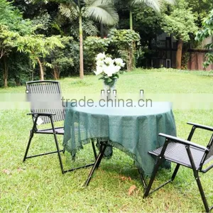 Elegant Green PVC Tablecloth,oval Polyester Table Cloth thumbnail-1