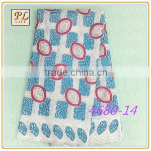 2015 Latest New Design High Quality Embroidered Swiss Cotton Lace Fabric African Lace Fabrics Guipure Lace Fabric for Wedding thumbnail-4