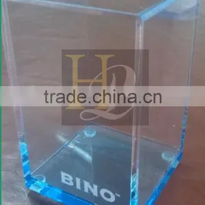 Big Discount Blue Color Square Acrylic Hollow Display Box thumbnail-2