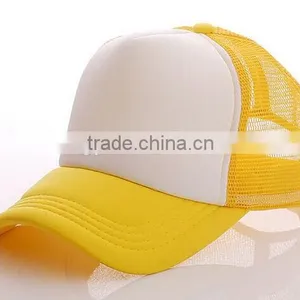 Blank Fashion Sport Foam Blank 100% Polyester Short Bill Foam Plain Trucker Cap Mesh Hat thumbnail-1