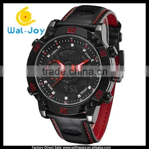 WJ-5446 Genuine Leather Strap IP Plating High Quality Double Show Ohsen Waterproof Men Sport Watch thumbnail-2