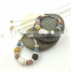 Bob Trading Custom Volcanic Lava Rock Stone Bracelet Wire Druzy Bangle thumbnail-1