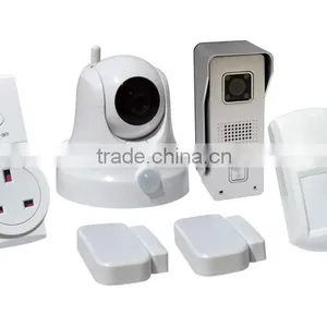 DZX Smart Home Kit With Wifi Door Bell+ IP Camera+door Sensor+intelligent UK Socket+Motion/Gas Detector, IoT thumbnail-1