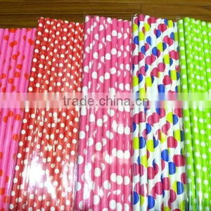 Disposable Paper Straws With Different Colors and Sizes Striped Paper Straws thumbnail-1