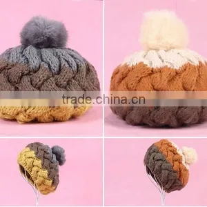 Promotional Winter Knitted Beanie Hat With Pompom thumbnail-2