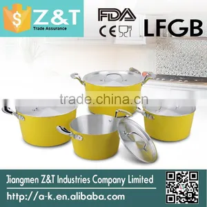 Kitchenware Wholesale Large Aluminum Kitchen Pot Yellow thumbnail-2