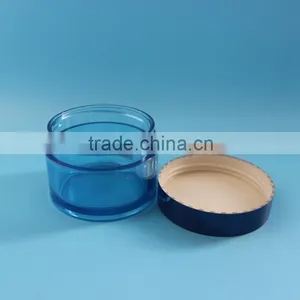 50ml 50g Empty Blue Clear Thick PET Plastic Cream Jar Container With Aluminium Lid thumbnail-3