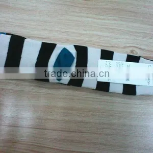 Mid-Calf White 100 Cotton High Quality Soft Wide Stripe Tube In-stocking Tube Socks thumbnail-1