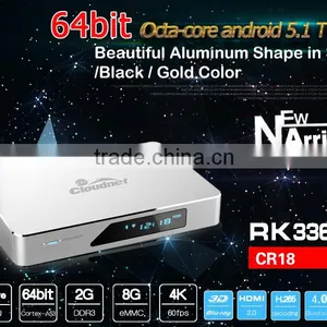 2016 New Cloudnetgo Android 5.1 Lollipop tv Box 2GB RAM 16GB Rom Rk3368 Octa Core Android Smart tv Box Cloudnetgo CR18S TV Box thumbnail-1