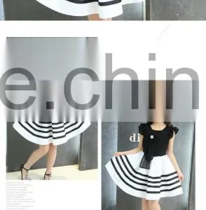 Child Baby Dress Model Sleeveless Striped With Pearl Necklace 1-3 Year Old Girl Dress thumbnail-2