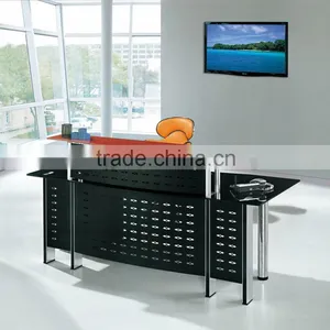 High Quality Factory Price Office Used Glass Reception Desk for Sale PT-P014 thumbnail-1