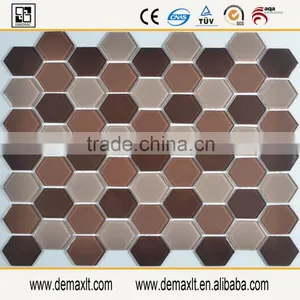 Hot Sale Home Hight- Grade Design Crystal Hexagon Glass Mosaic Tile thumbnail-1